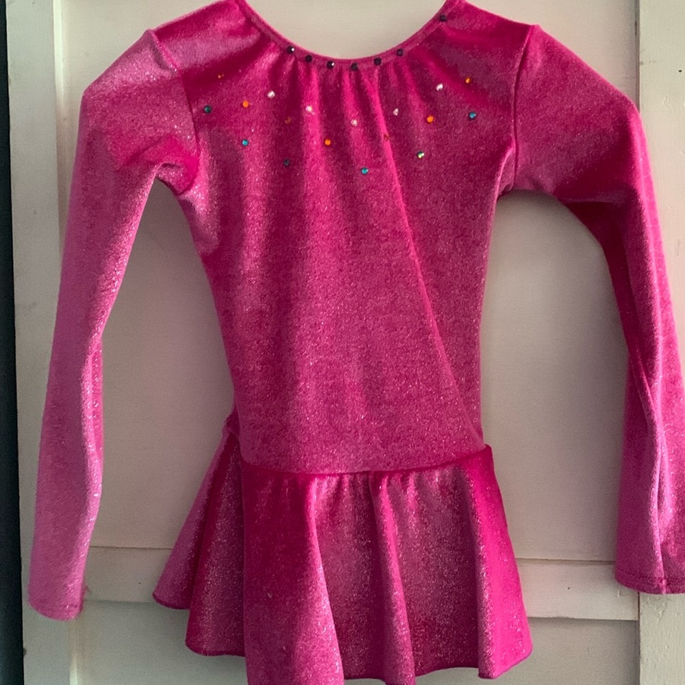Pink sparkly dance/ figure skating costume